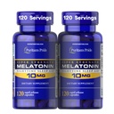 Puritans Pride Premium Super Styrke Melatonin 10mg søvnhjelp, Diett Supplement for lyd, Restful, & Lengre søvnstøtte, 4 måneders forsyning, 120 Rapid Release Kapsler, 2 pakker (Packing May Vary)