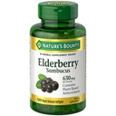 Naturens Bounty Sambucus Elderberry Herbal Supplement, Rapid Release Softgels, 630 mg per servering, 120 greve