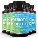 Zentastic Probiotika & Prebiotika Supplement - 50 milliarder CFU - for menn & kvinners immun- og digestiv helse - 16 strimler - hyllestabil - 300 forsinket frigjøring Veggie kapsler