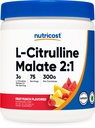 Nutricost L-Citrulline Malate 2:1 (300g) Fruit Punch - Treningsstøtte, Muskelytelse, Nitric Oxide Booster - Treningstilskudd pulver, 75 Serveringer