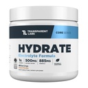 Transparent Labs Hydrate Naturlig søtet Electrolytes pulver - Hydration Powder Elektrolytter med kokosvann, kalsium, Taurin, & Kalium - 40 Services, Peach Mango