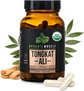Organic Muscle Tongkat Ali for menn, 500 mg - Ren & Potent USDA Eurycoma Longifolia Root Supplement 60 Count - Wild Ground Mens Helse Hormone Support for mannlig ytelse, Drive & Energizer