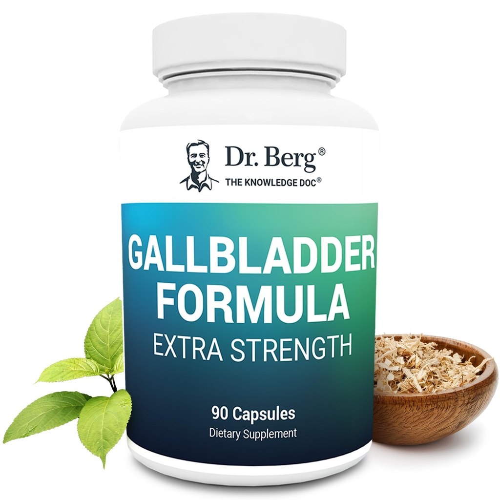 Dr. Berg Gallblader Formula Ekstra styrke - med oks Bile pulver og konjugert Bile Acid - Digestive Enzymer proprietær blanding - Full 45-dagers forsyning - 90 Grønnsaker Kapsler