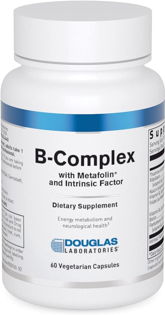 Douglas Laboratories B-Complex w/Metafolin | Overordnet B Supplement til å støtte blodceller, hormoner og nervesystem * 60 Kapsler