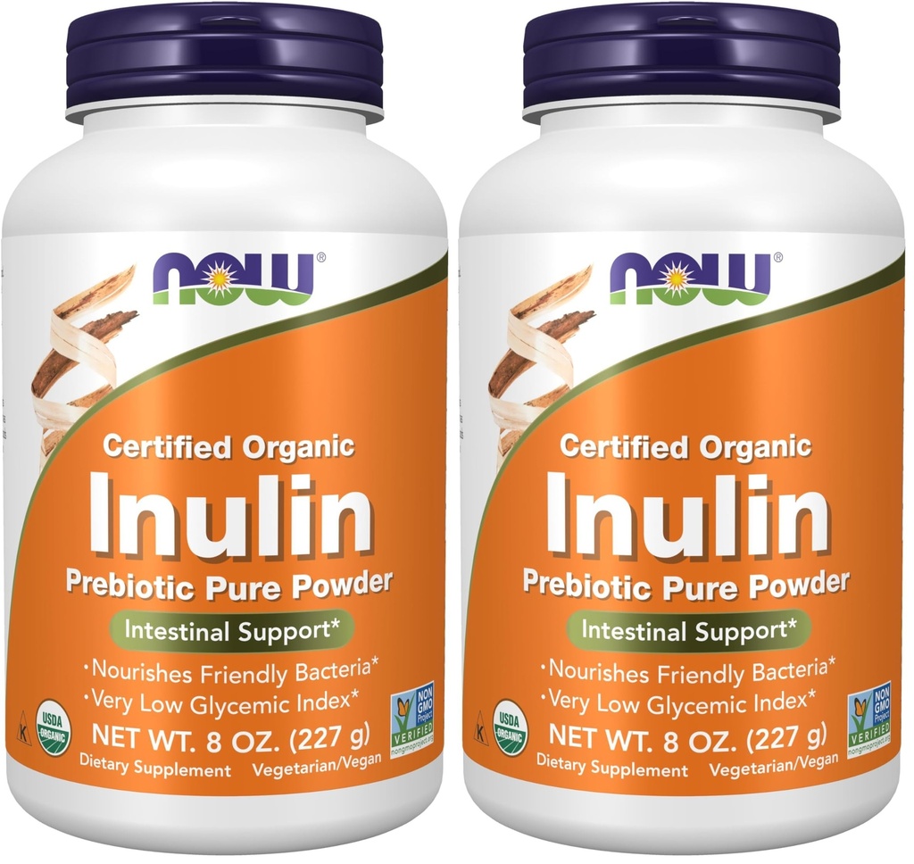 NU Supplements, Inulin Prebiotic Pudder, Certified Organic, Non-GMO Project Verifisert, Intestinal Support*, 8-Ounce (Pack of 2)