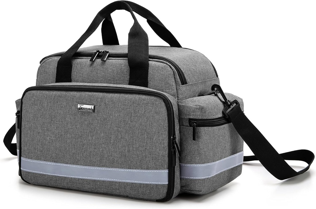 Trunab Hjem Helse Sykepleier Bag Medical Bag Organizer med håndtak og skulderstropp for hjemmebesøk