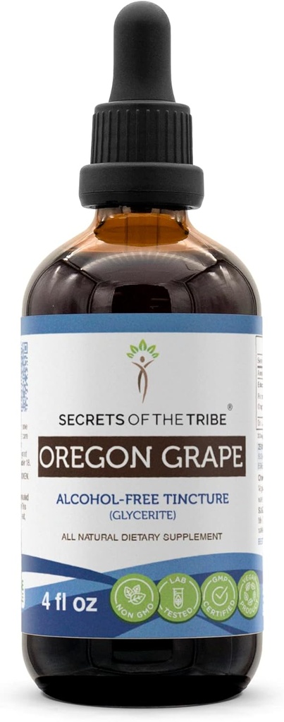Hemmeligheter i Tribe Oregon Grape alkoholfri væskeekstrakt, ansvarlig dyrket Oregon Grape (Mahonia akvifolium) Tørket rot (4 FL OZ)