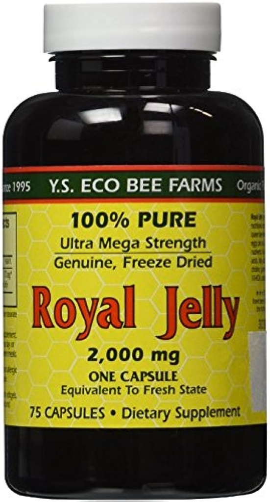 YS Eco Bee Farms Royal Jelly 2.000 mg - 75 kapsler (pakke med 2)