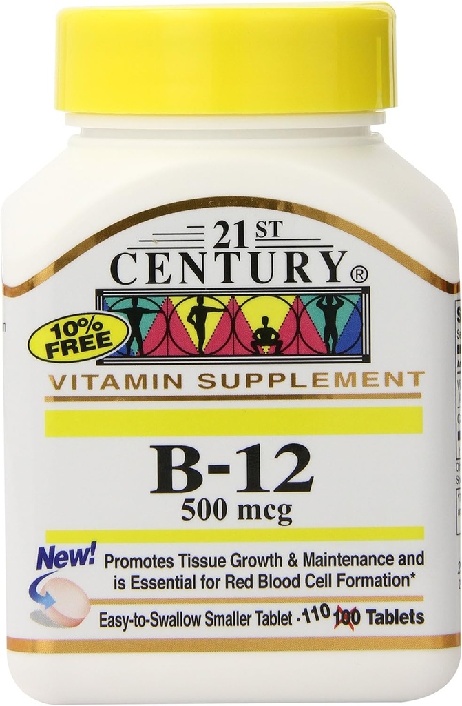 21st Century B-12 500 mcg tabletter, 110-talls (pakke med 3)