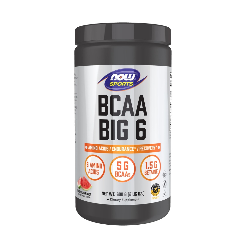 NÅ Mat Idrett Ernæring, BCAA (Branched Chain Amino Acids) Stor 6, Vannmelon Flavor, 600 gram