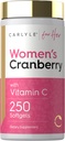 Carlyle Cranberry piller for kvinner | 250 Softgels | Konsentrert ekstrakt Supplement med vitamin C og E | Ikke-GMO, Glutenfri | for henne