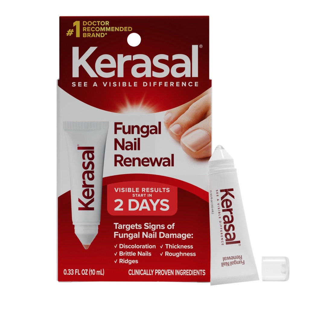 Kerasal Nail Fungus ekstra styrke | Restorative neglereparasjon for skadet negler, 0.33 fl oz (pakke May Vary)