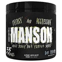 DARK METAL Inc. Manson høy stimul pre trening pulver, energi fokus styrke, lastet med Beta Alanine L-karnitin koffein Infinergy, 35 Srvgs, Blå bringebær