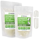 XPRS Nutra Vegan Størrelse 000 separate kapsler- 500 greve Premium tomme Caps Separert i poser - Clear Tom Capsules - 000 piller for DIY Supplement Fylling