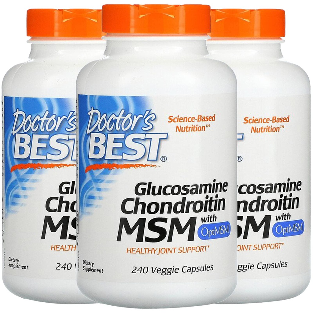 Doktorens beste, (3 Pack Glucosamine Chondroitin MSM med OptiMSM, 240 Veggie Caps