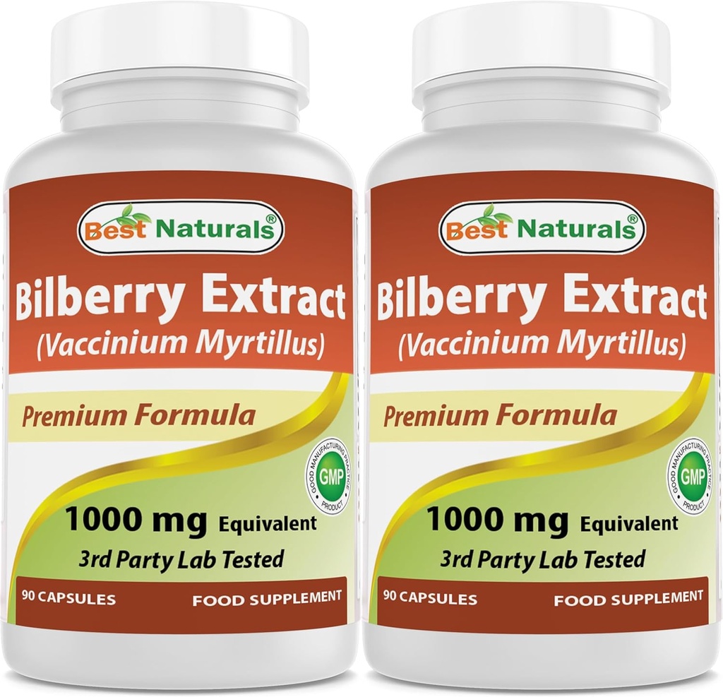 Best Naturals Bilbær 1000 Mg 90 Kapsler (90 Count (Pack of 2))