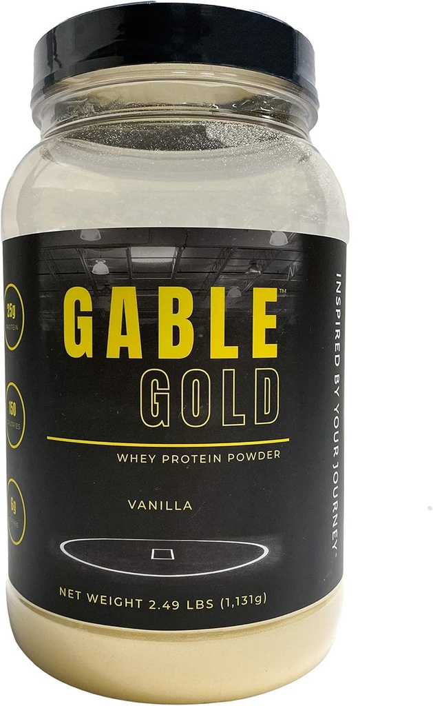 Sølvstjerne ernæring, Gable Gold Vanilla Whey Protein pulver + MCT Olje og inulin, Ingen tilsatt sukker, 25g protein per servering, 30 serveringer, 2.49 Lbs