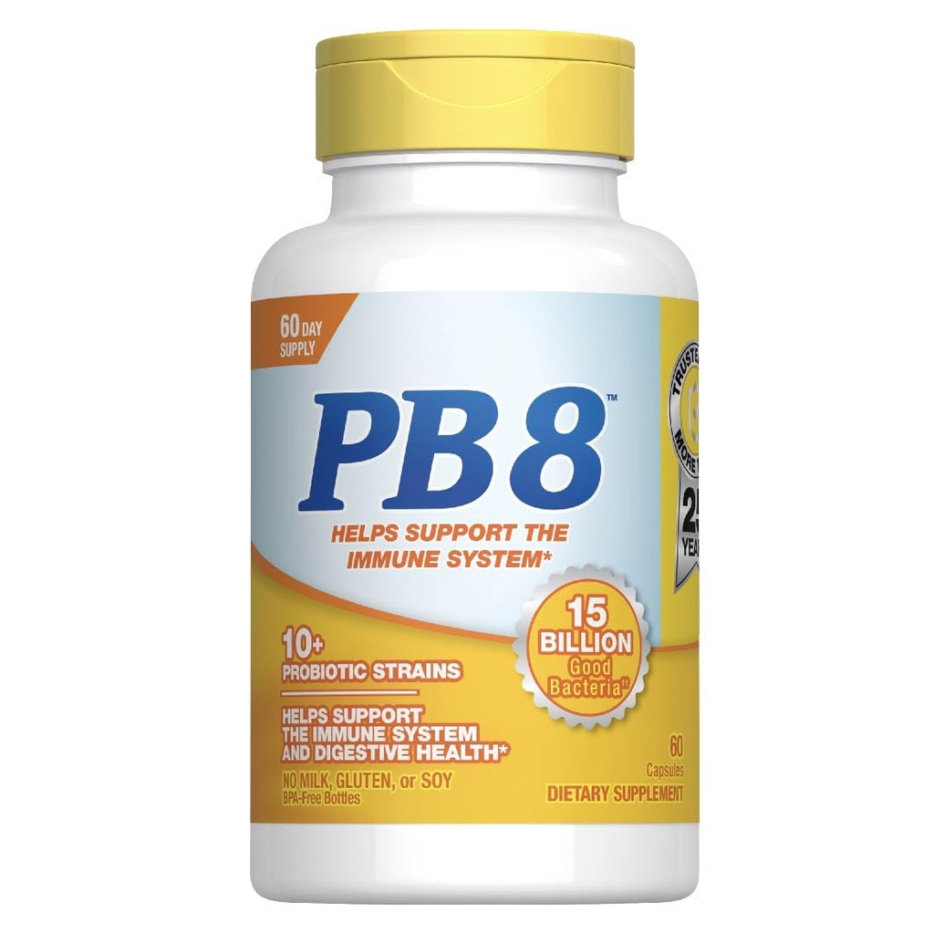 Ernæring nå PB 8 Probiotiske immunsystem og digestiv støtte* Diett Supplement, 60 greve