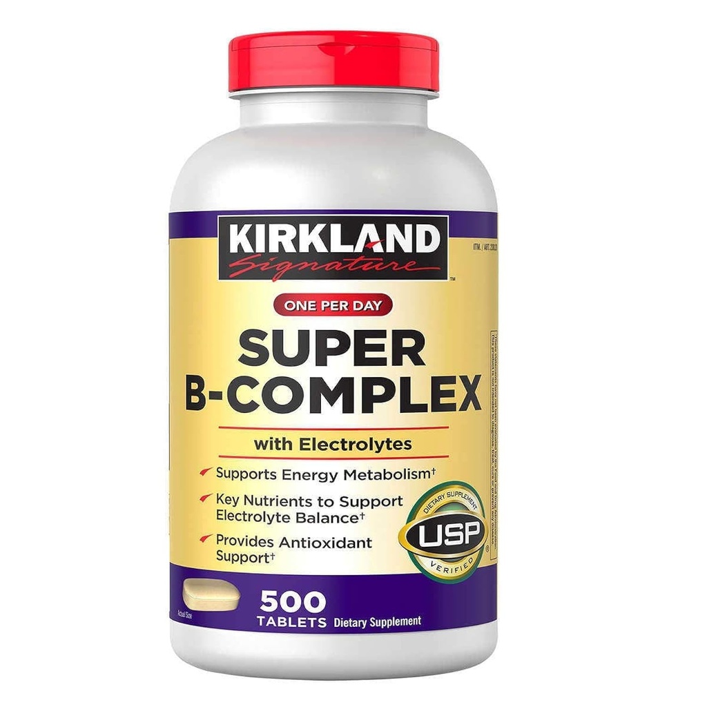 Kirkland Signatur Super B-Complex (2-Pack) med elektrolytter (2 x 500 tabletter)
