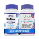 ULTALIFE menns helse Duo - 2 flasker - En prostata støttekompleks med såld Palmetto & Beta sitosterol & ett høyt blodtrykk Supplement med hvitløk og hawthorn Berry rask-aktuerende kapsler for menn