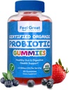Feel Great USDA Probiotic Gummies for voksne og barn - 2,5 milliarder CFU (30 dag) | Immunstøtte og digestiv helse | klinisk studert DE111 - Bacillus subtilis