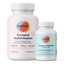 FullWell Prenatal Vitamin Lemon + DHA | Omega 3 Fiskeolje med DHA & EPA for hjerneutvikling og nervesystem støtte | 26+ Vitale næringsstoffer | Dietitian-formulert, 3. part testet, 30 serveringer