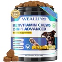 Hundevitaminer - 25-i-1 Hundevitaminer og kosttilskudd Multivitamin med glukosamin Probiotika Omega-3 Puppy Multivitamin Chewable for Coat, hjerte, HIPS & Joints, Digestion & Immune System 200pcs
