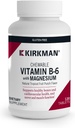 Kirkman - Vitamin B6 med magnesium - 120 tabletter - Potent Vitamin B6 & Magnesium Tilskudd - Chewable Wafer - Hypoallergenic