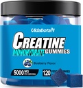 Kreatin Monohydrat Gummier for menn og kvinner-5g Kreatin Monohydrat per servering-økning styrke og bygge muskler, sukkerfri, Vegan, Blåbær Flavor, 120 greve,B571
