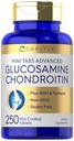 Carlyle Glukosamine Chondroitin MSM ® 250 Mini Tabletter Advanced Formula med gurkemeie ikke-GMO, Glutenfri