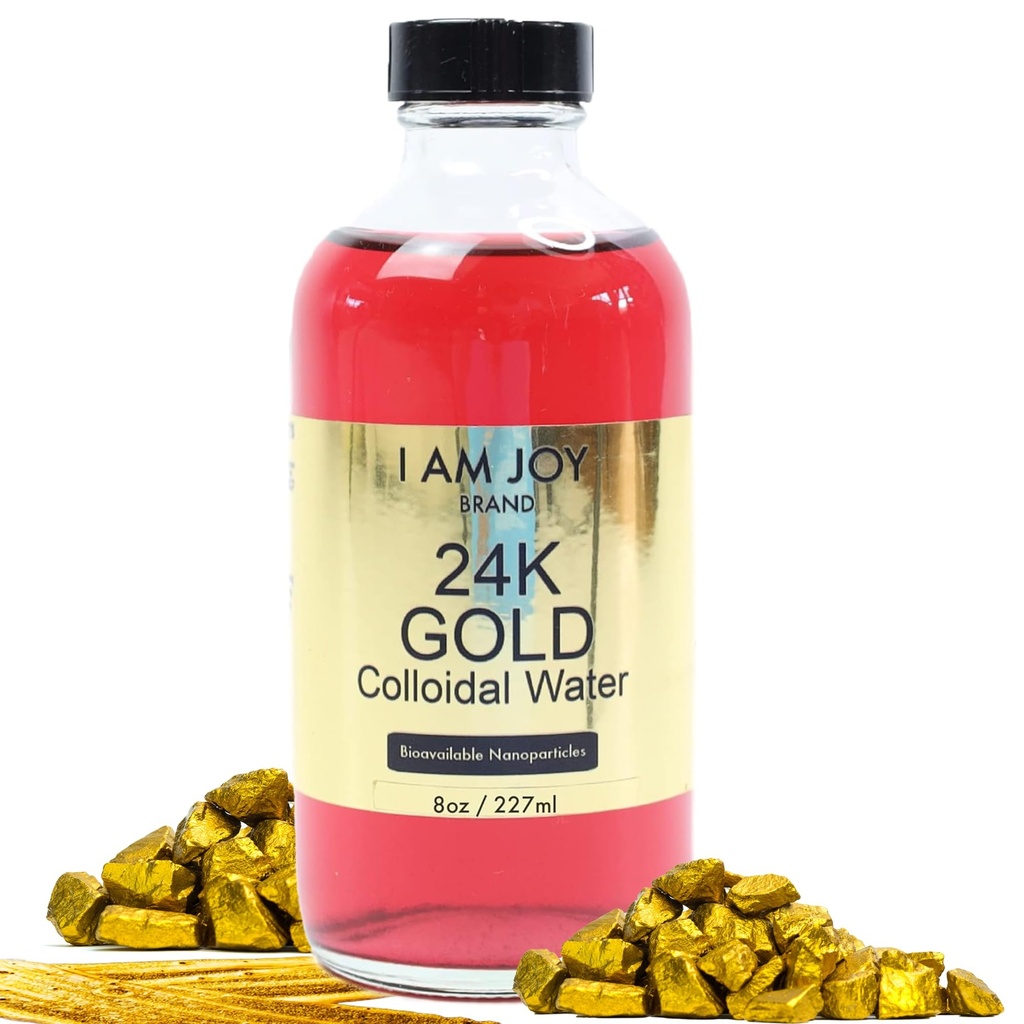 Jeg er glede: flytende kolloidalt gull 24k 99,99% ren 100ppm Ruby rødt vann basert alle naturlige elektrolyse store 8oz glassflaske