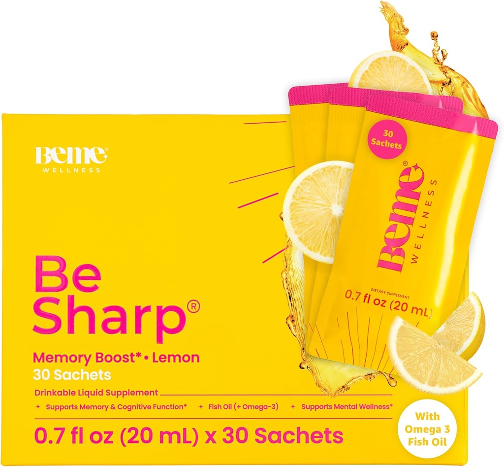 BeMe flytende omega 3 fiskeolje - gurkemeie curcumin, sitron Balm ekstrakt & omega 3 Supplement for kvinner - Patentert EPAX® for rask absorpsjon og høy biotilgjengelighet - Støtter minne og hjerne helse