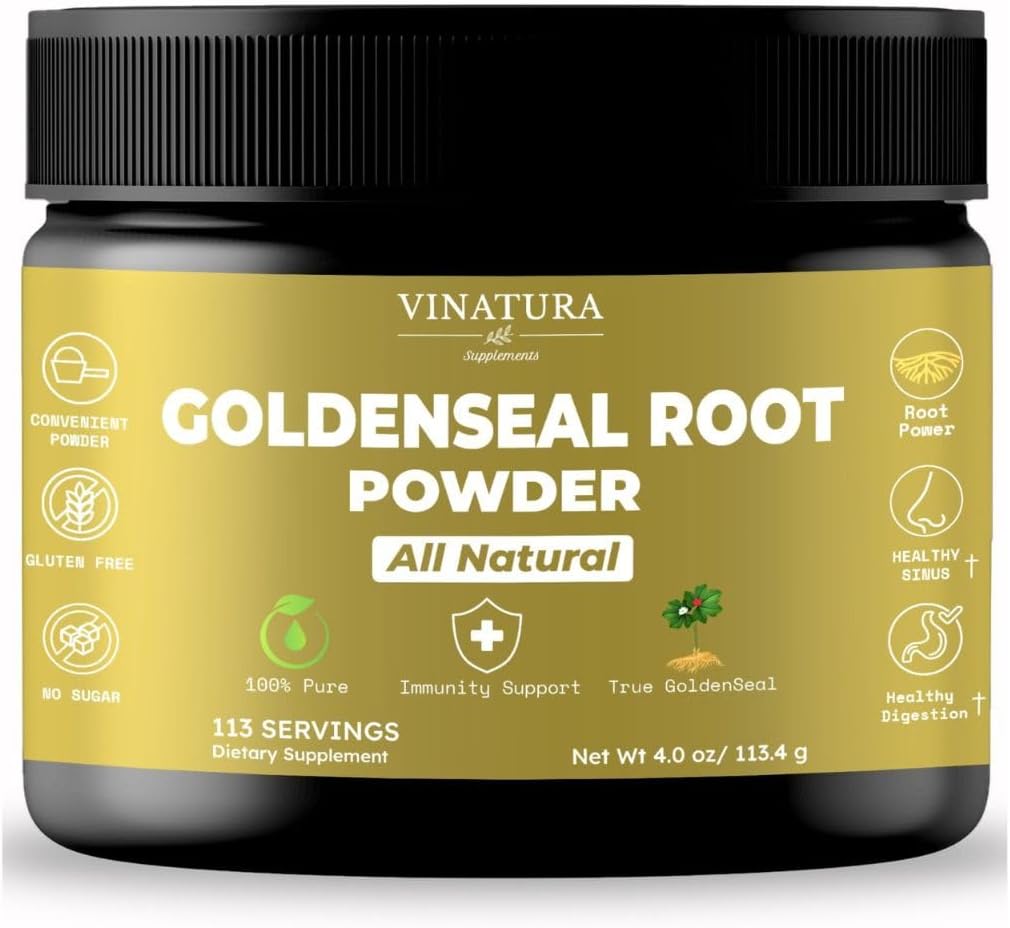 Goldenseal Root Powder - 4 oz, 113 Serveringer * USA laget og testet * ren naturlig Goldenseal Root Powder Supplement