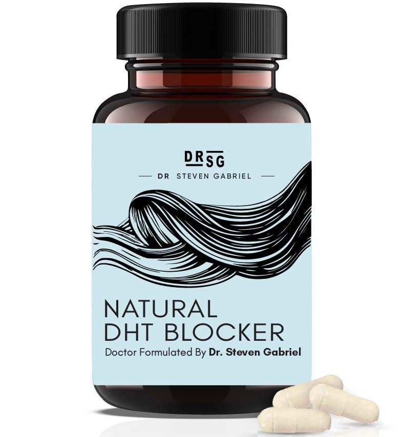 Dr. Steven Gabriel Naturlig DHT Blocker for kvinner og menn - Hair Growth Supplement med Sag Palmetto, Sting Nettle, Pygeum Bark, Pumpkin Seed Oil Caps (60 Caps)