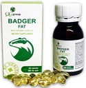 QG-gruppe Badger fett naturlig kilde til polyumettede fettsyrer - 60 kapsler, 300 mg Hver