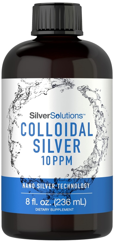 Carlyle Colloidal Silver | 10 PPM | 8 oz (236 ml) Nano sølv teknologi løsninger | vegetarisk, ikke-GMO, & Glutenfri Supplement