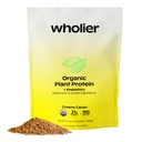 Wholer Organic Plant Protein + Prebiotika. Rent vegansk protein. 21g protein. 14 ekte planteingredienser. Prebiotiske fiber. Ingen naturlige flavors, gums eller fillers. Creamy Cacao (1 lb. 4 oz.)