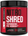 Jacked Factory NITROSURGE Shred Pre Workout Supplement - Energi Booster, øyeblikkelig styrke gevinster, Sharp Focus, Kraftige pumper - Nitric Oxid Booster & PreWorkout pulver - 30Sv, Vannmelon