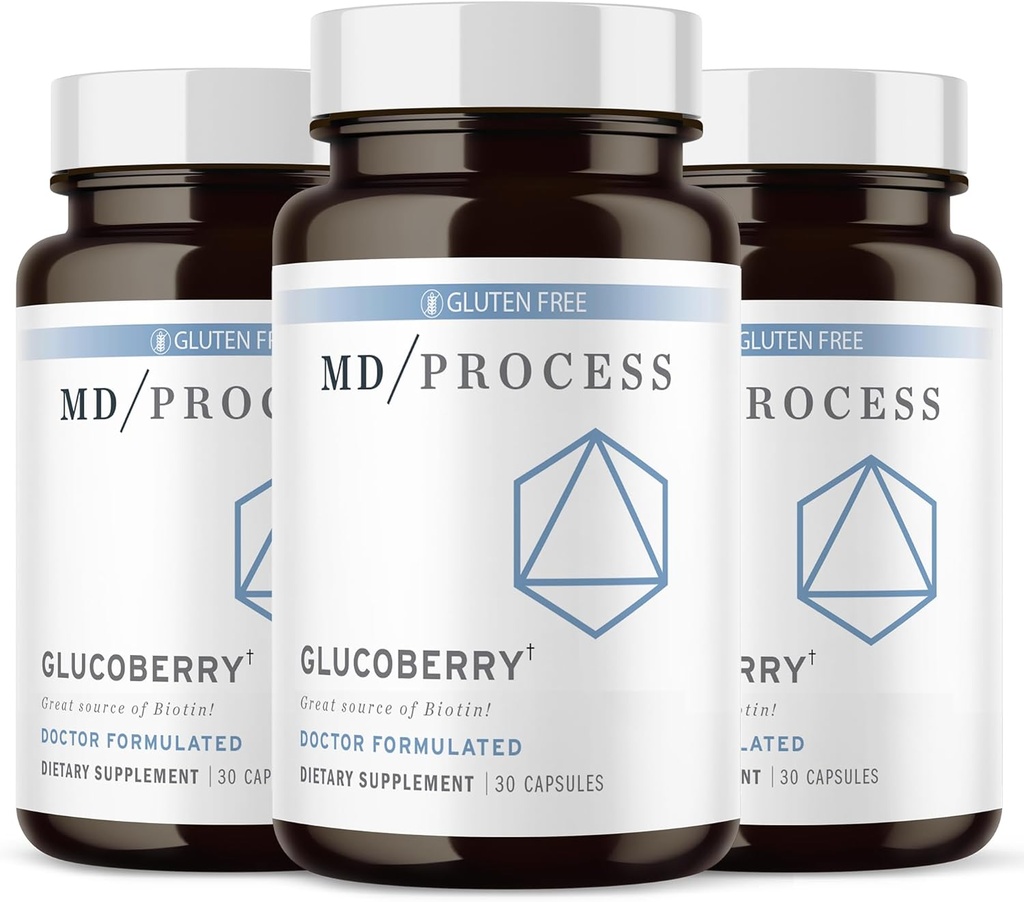 GlucoBerry Maqui Berry ekstrakt med kromium Picolinat for blod helse støtte - med Biotin og Gymnema Sylvestre - legeformulert - 30 kapsler, 3 pakke