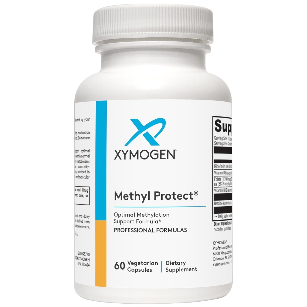 XYMOGEN Metylbeskyttende - Optimal metylering formel med Metyl Folat, Vitamin B12 (Metylkobalamin b12), Riboflavin + B6 vitaminer - Kognitiv, Homocystein + hjertehelse kosttilskudd (60 kapsler)