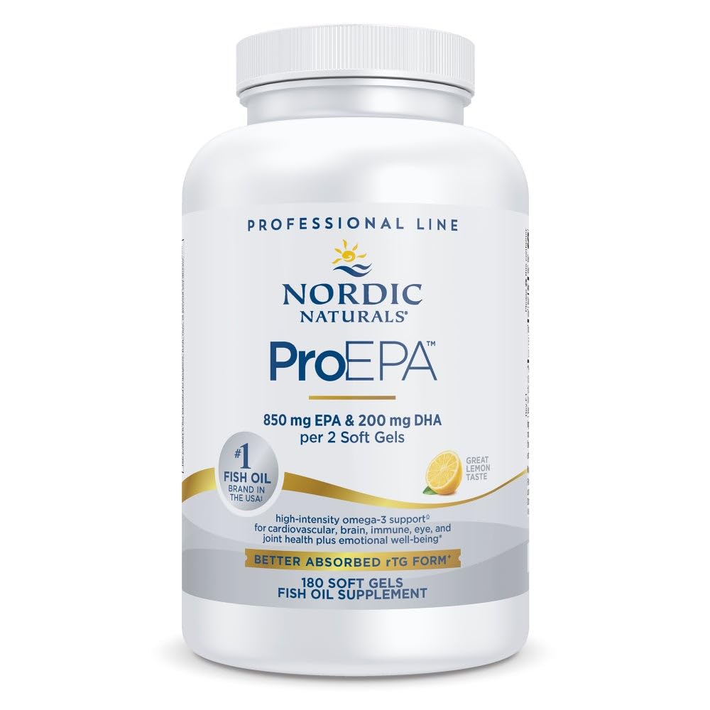 Nordic Naturals ProEPA, sitron - 180 myke geler - 1210 mg Omega-3 - høy Intensitet EPA Formula for sunn humør, hjertehelse og cellefunksjon - ikke-GMO - 90 Services