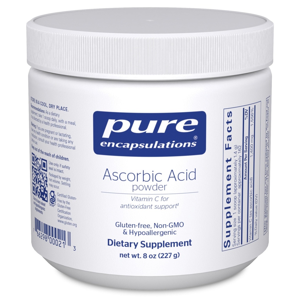 Ren innkapslinger Askorbinsyre pulver | Hypoallergenic vitamin C Supplement for antioksidant støtte * | 8 ovner