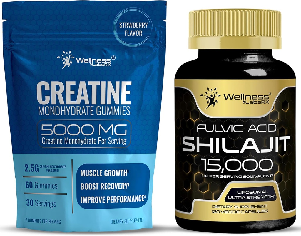 WELLNESS LABSRX Kreatin Gummies og Shilajit Kapsler
