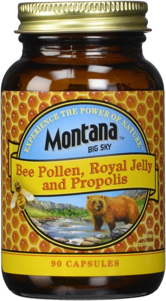 Bee Pollen Royal Jelly og Propolis Capsules, 90 Count (pakke på 12)