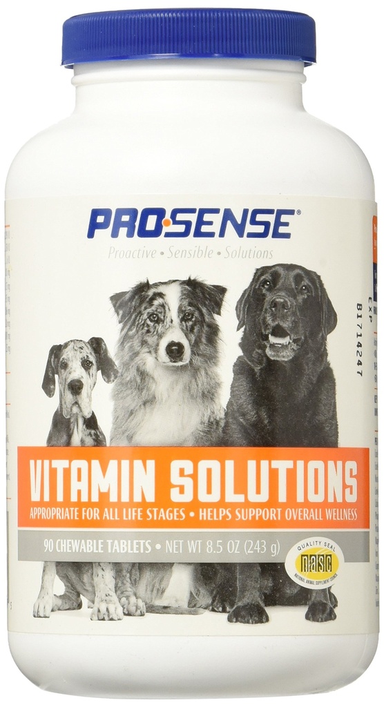 ProSense Vitamin løsninger 90 greve, Chewable tabletter for hunder, hjelper støtte total velvære (P-87039)