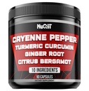 Cayenne Pepper Kosttilskudd med gurkemeie curcumin Root, Ginger Root, Citrus Bergamot og mer - Digestive helse, immunsystem, hjerte helse og felles helse - 90 kapsler