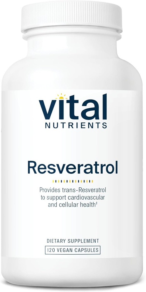 Vital næringsstoffer Resveratrol | Ultra høy potens antioksidant | Trans Resveratrol for kardiovaskulær og celle helse støtte* | Vegan Supplement | Gluten, Dairy og soya Gratis | Ikke-GMO | 120 Kapsler