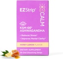 Calm Supplement - Honning Lemon Flavor, 30 greve - Oppløsende beroligende strimler med Ashwagandha KSM 66 Hjelp Støtte Stress Relief - laget i USA, Sukker og Glutenfri