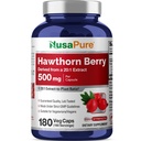 NusaPure Hawthorn Berry 20:1 Ekstrakt, 500 mg tilsvarende 10 000 mg 180 Veg Caps, egnet for vegetarianere, vegan, ikke-GMO kosttilskudd