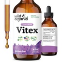 Wild & Organic Vitex Tinktur - Vitex Chasteberry Supplement for kvinner - flytende Chaste Tree Berry ekstrakt for god humør - Vegan, Sukker & alkoholfri urtedråper - 4 fl oz